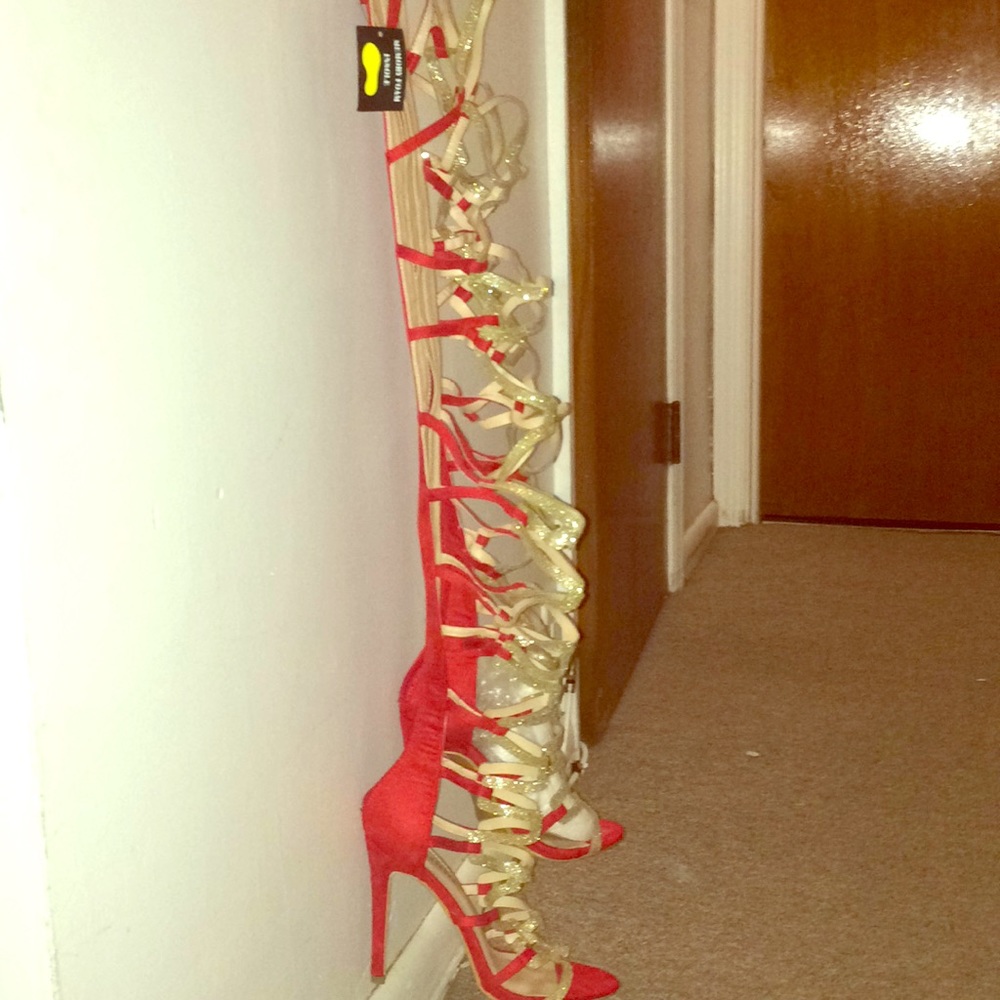 Thigh high exotic Boots never worn